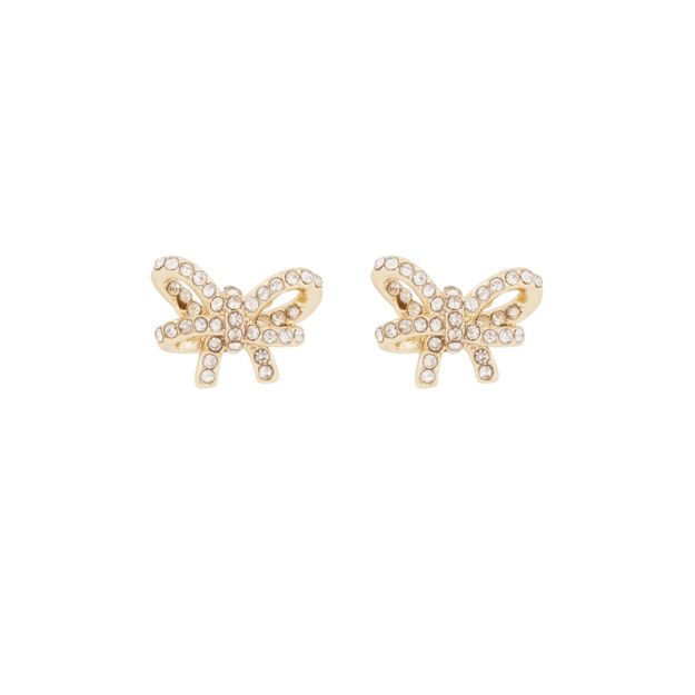 Ribbon small crystal ear g/clear