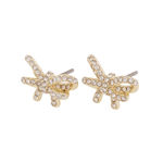 Ribbon small crystal ear g/clear
