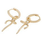Ribbon small pendant ear g/clear