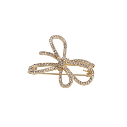 Ribbon brooch g/clear