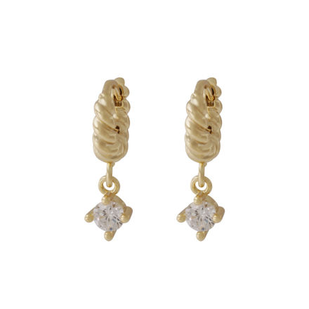 Twist crystal pendant ring ear g/clear