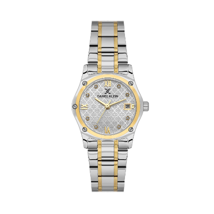 Daniel Klein Premium dameur i  stål tofarget med sølvfarget skive og romertall 3 ATM 29mm