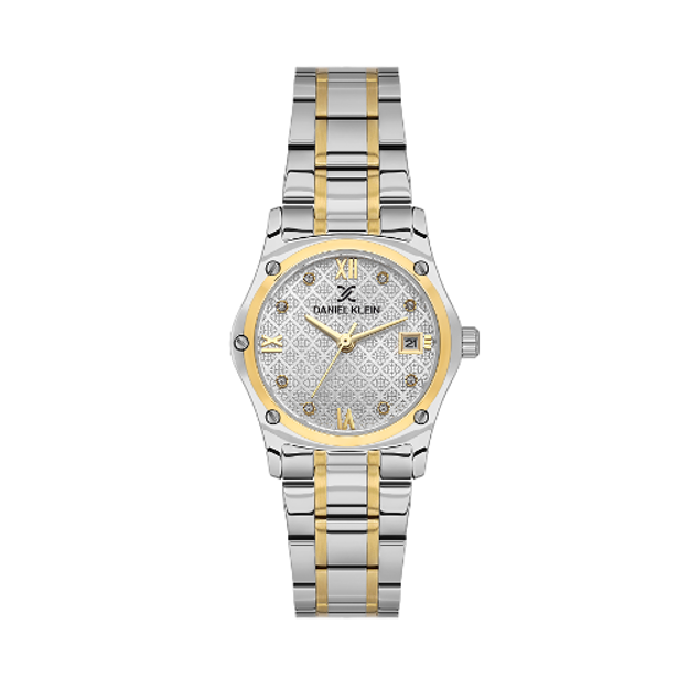 Daniel Klein Premium dameur i  stål tofarget med sølvfarget skive og romertall 3 ATM 29mm