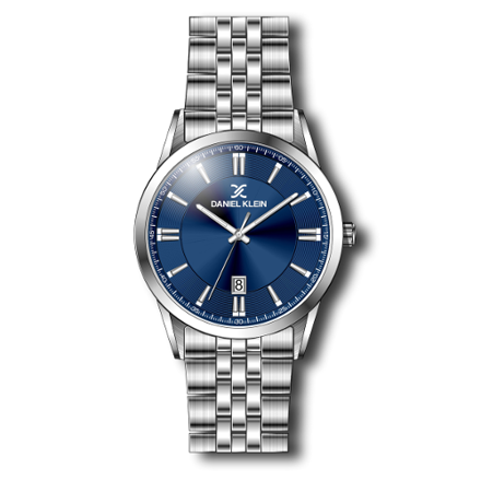 Daniel Klein Steely herreur i stål med blå skive og lenke 5 ATM 42mm
