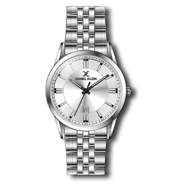 Daniel Klein Steely herreur i stål med sølvfarget skive og lenke 5 ATM 42mm 