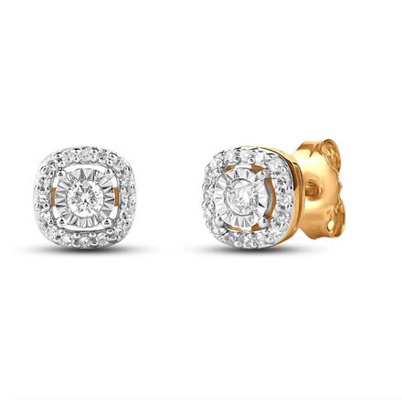 Gull ørepynt rosett diamanter 0,25ct TW/SI