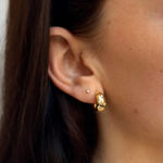 Forgylt sølv ørecreoler Cubic Zirconia 7,5mm 15mm