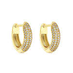 Forgylt sølv ørecreoler Cubic Zirconia 4mm 16mm