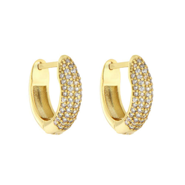 Forgylt sølv ørecreoler Cubic Zirconia 4mm 16mm