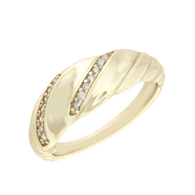 Forgylt sølv ring med zirconer