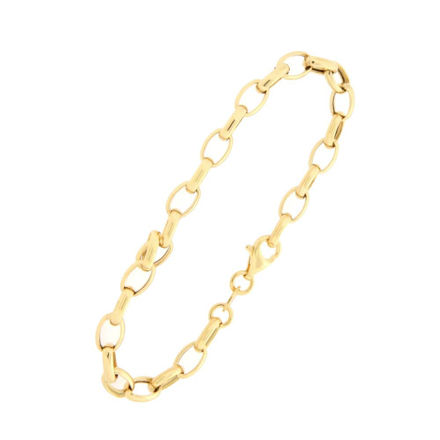 Forgylt sølv armlenke oval ert 5.5mm 19cm