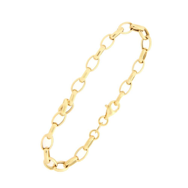 Forgylt sølv armlenke oval ert 5.5mm 19cm