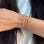 Forgylt sølv armlenke anker & staver 0,9mm 18cm