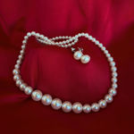 Perlekjede med forløp og sølv lås 45+5cm