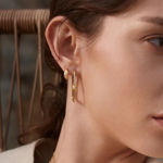 Ania Haie earrings pearl hoops 14mm E054-03G