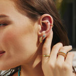 Ania Haie gold bold texture medium hoop earrings 9mm 