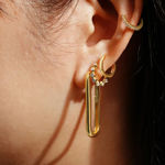 Ania Haie gold bezel beaded hoop earrings 7mm