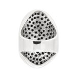 Rhodinert sølv ring oval med sorte zirconer