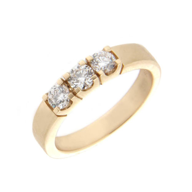 Gull allianse ring diamanter 3x0,20ct TWSI