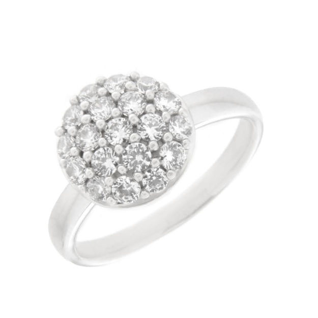 Rhodinert sølv ring med cubic zirconia 12mm