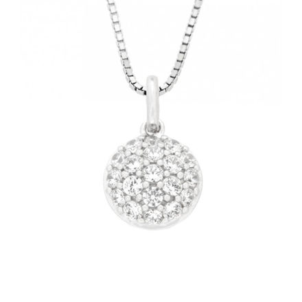 Rhodinert sølv anheng med cubic zirconia 12mm 45cm