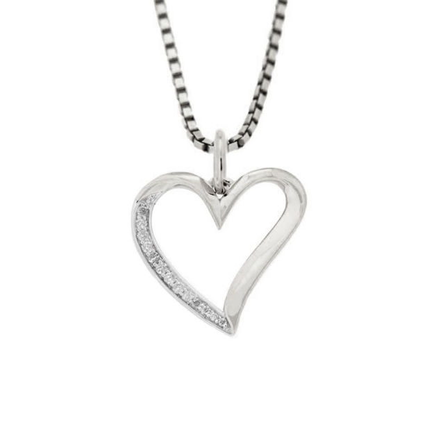 Hvitt gull hjerte diamanter 0,06ct WP1