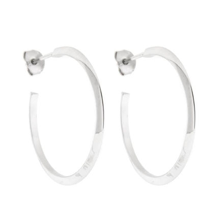 Rhodinert sølv øreringer 28mm