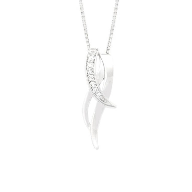 Rhodinert sølv anheng med cubic zirconia 45cm