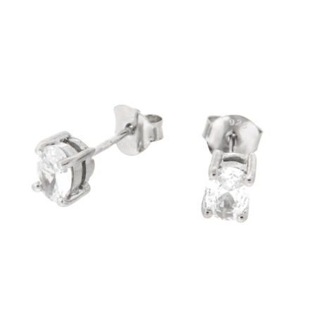 Rhodinert sølv øredobber 5x7mm blank zircon