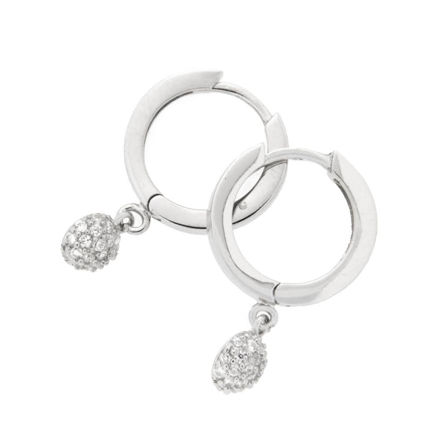 Rhodinert sølv øreringer med heng i zirconer