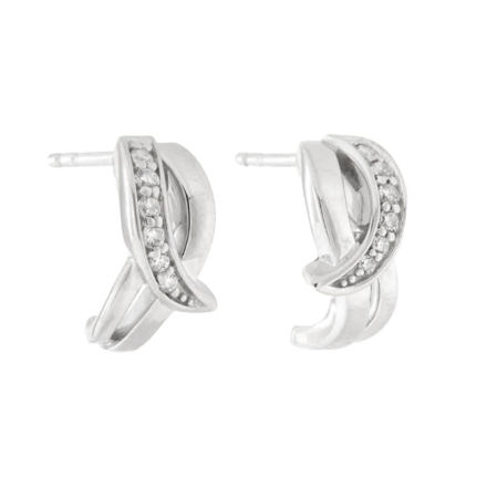 Rhodinert sølv ørepynt med cubic zirconia