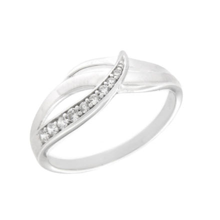 Rhodinert sølv ring med cubic zirconia