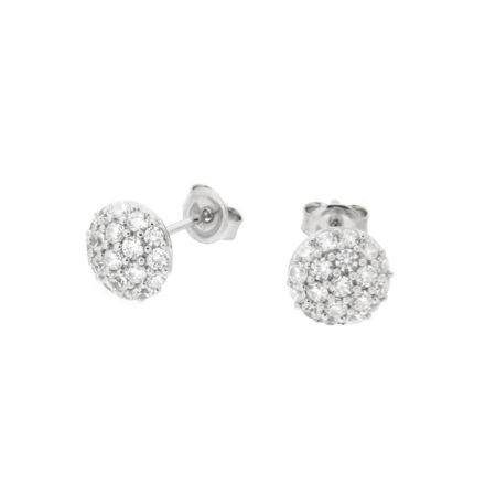 Rhodinert sølv ørepynt med cubic zirconia 9mm