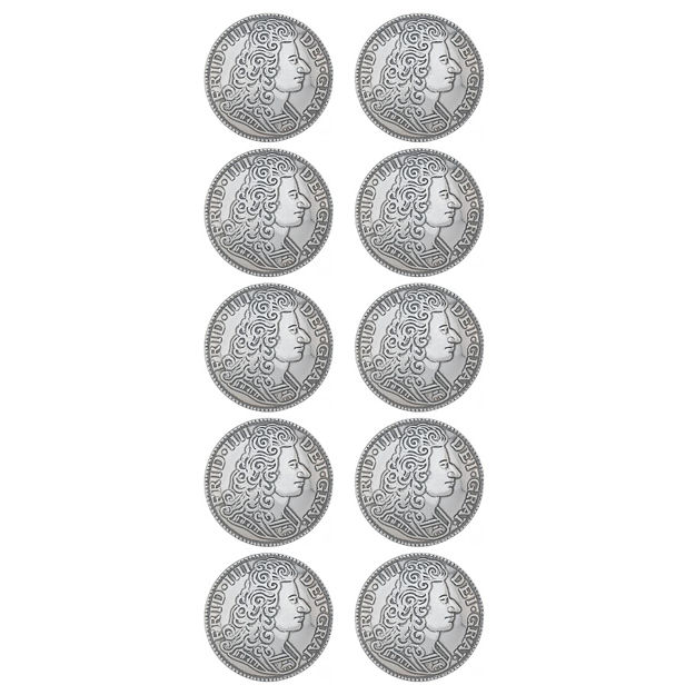 10-pk oksidert sølv myntknapp 21mm med lang hempe