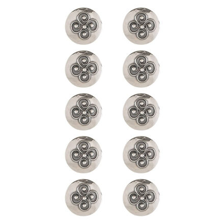 10-pk oksidert sølv knapp filigran 18mm med kort hempe