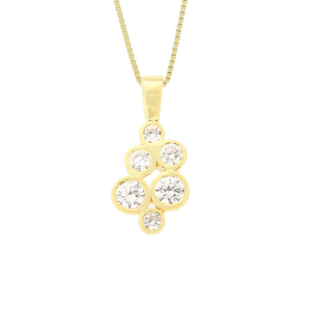 Forgylt sølv halssmykke med blanke zirconer