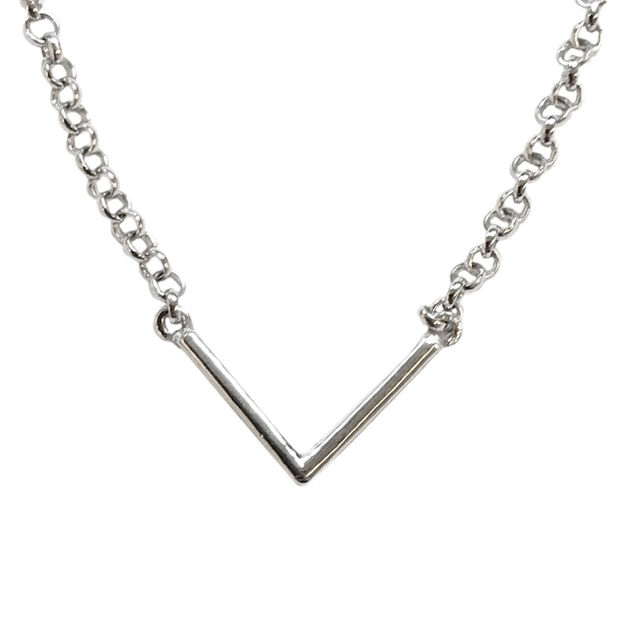 Rhodinert sølv halssmykke ertekjede 2mm