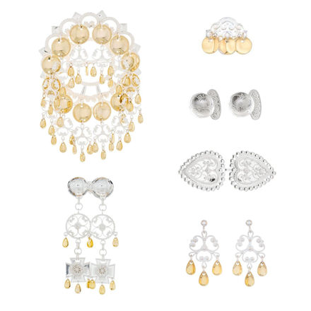 Bunadssett Sunnmøre hvitt/forgylt sølv