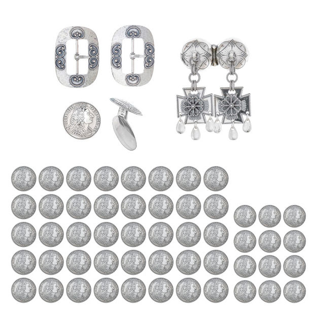 Bunadssett herre Voss oksidert med myntknapp