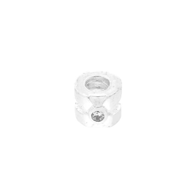 Links sølv bred stopper cubic zirconia