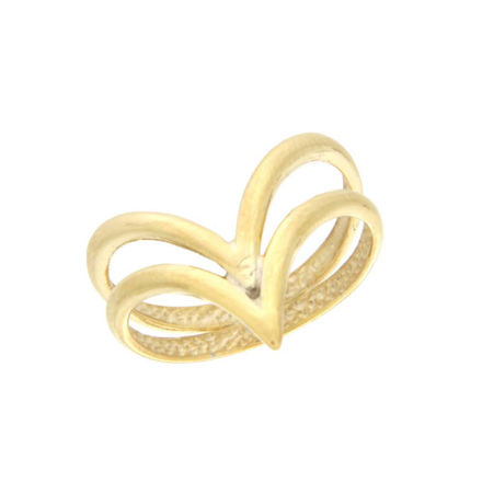 Forgylt sølv ring 2-radig V 2+2mm