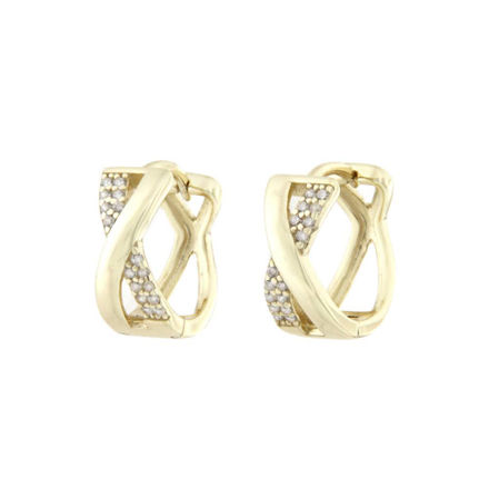 Forgylt sølv øreringer 6mm 14mm med blanke zirconer