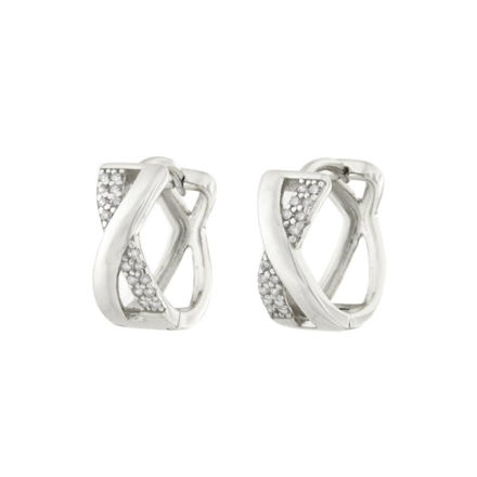 Rhodinert sølv øreringer 6mm 14mm med blanke zirconer