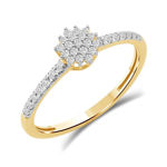 Ring gull med diamanter totalt 0,22ct TW/SI