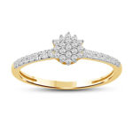 Ring gull med diamanter totalt 0,22ct TW/SI