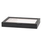 Smykkeskrin svart/kitt m vindu i lokket