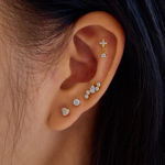 Ania Haie gold constellation barbell single earring 11mm
