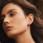 Ania Haie gold tiger eye hoop earrings 16mm brown