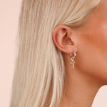 Ribbon small pendant ear g/clear