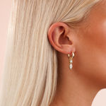 Eira long navette ring ear g/clear